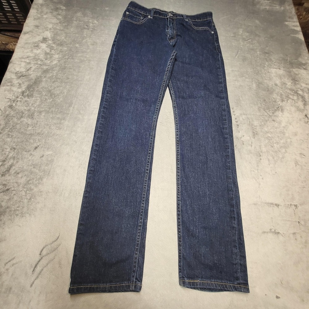 Levi's 513 Jeans Mens 30x32 Blue Slim Straight Dark Wash Denim Stretch